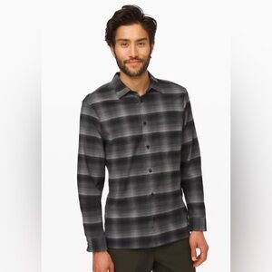 NWT Lululemon Masons Peak Long Sleeve Shirt - XL Mens Black / Grey Wrinkle-Free